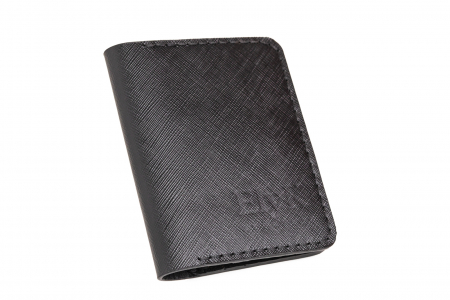 Portcarduri - Portcard din piele naturala, lucrat si cusut manual, Orion, Handmade, Negru print ( cusatura neagra )
