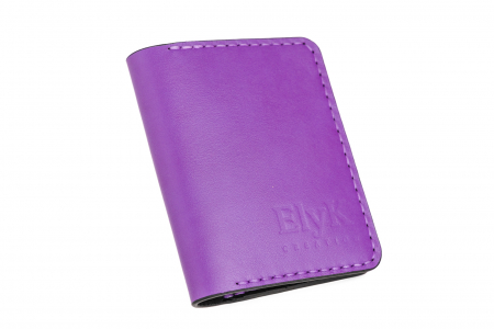 Portcarduri - Portcard din piele naturala, lucrat si cusut manual, Orion, Handmade, Mov