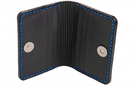 Portcard din piele naturala, lucrat si cusut manual, Orion, Handmade, Bleumarin 3D print [2]