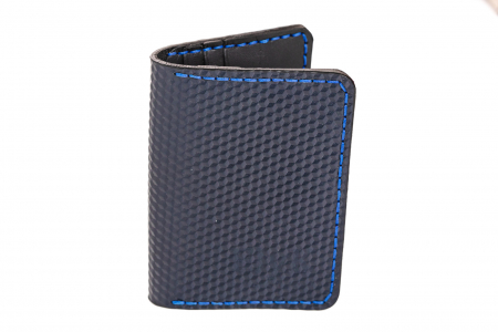 Portcard din piele naturala, lucrat si cusut manual, Orion, Handmade, Bleumarin 3D print [3]
