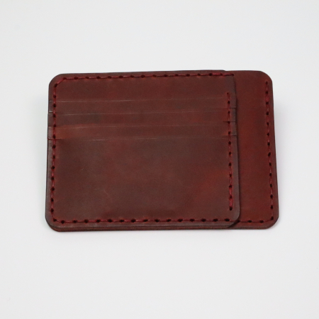 Portcard Minimalist din Piele Naturală , Duma, Grena [3]