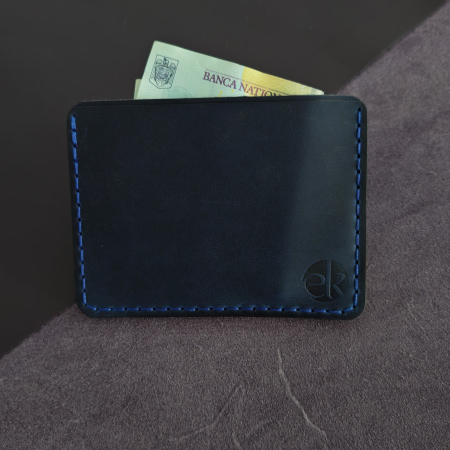 Portcard Minimalist din Piele Naturală , Duma, Negru [1]