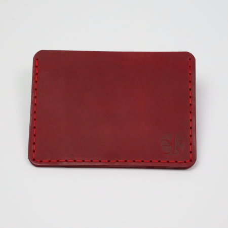 Portcard Minimalist din Piele Naturală , Duma, Rosu [4]