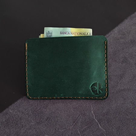 Portcard Minimalist din Piele Naturală , personalizabil, Duma, Turcoaz [1]