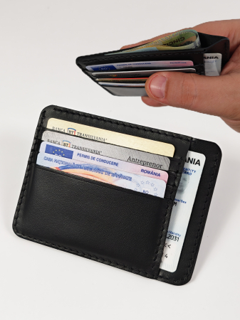 Portcard Personalizat din Piele Naturală Duma – Portofel Minimalist Gravat, Diverse Culori [5]