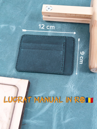 Portcard Personalizat din Piele Naturală Duma – Portofel Minimalist Gravat, Diverse Culori [2]
