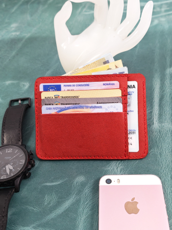 Portcard Personalizat din Piele Naturală Duma – Portofel Minimalist Gravat, Diverse Culori [5]
