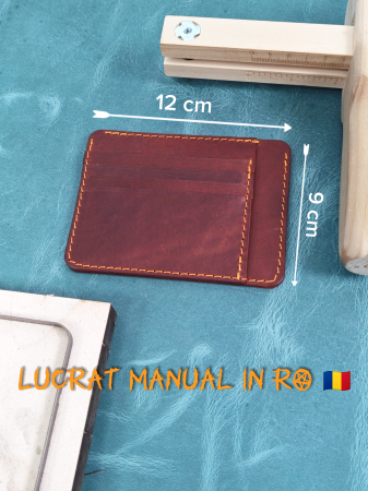Portcard Minimalist din Piele Naturala Duma – Suport Subtire de Buzunar, Diverse Culori [1]