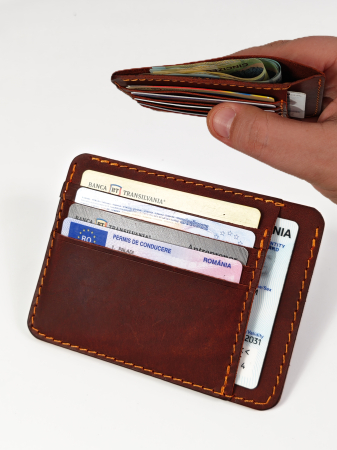 Portcard Minimalist din Piele Naturala Duma – Suport Subtire de Buzunar, Diverse Culori [5]