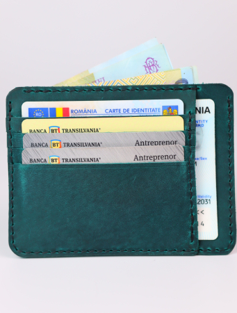 Noutati - Portcard Minimalist din Piele Naturala Duma – Suport Subtire de Buzunar, Diverse Culori