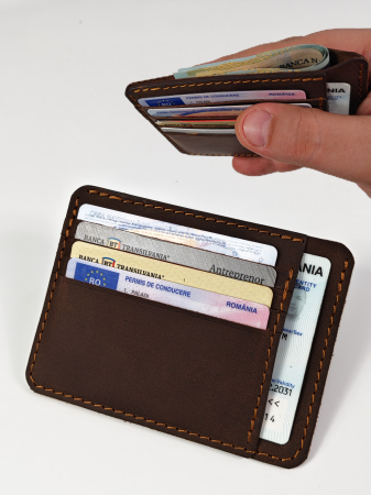Portcard Minimalist din Piele Naturala Duma – Suport Subtire de Buzunar, Diverse Culori [4]