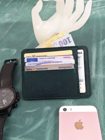 Portcard Minimalist din Piele Naturala Duma – Suport Subtire de Buzunar, Diverse Culori [5]