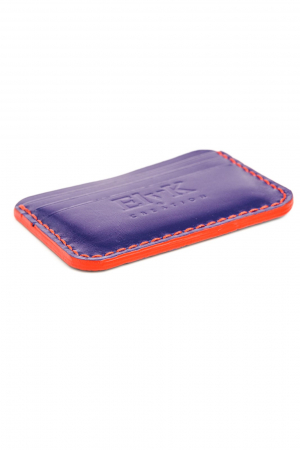 Portcard minimalist din piele naturala, lucrat si cusut manual, Leto, Handmade, Bleumarin, Produs in Romania [3]
