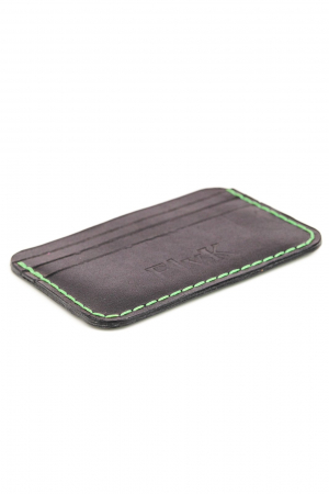 Portcard minimalist din piele naturala, lucrat si cusut manual, Leto, Handmade, Negru, Produs in Romania [4]