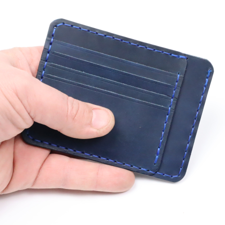 Portcard Minimalist din Piele Naturală , personalizabil, Duma, Albastru [3]