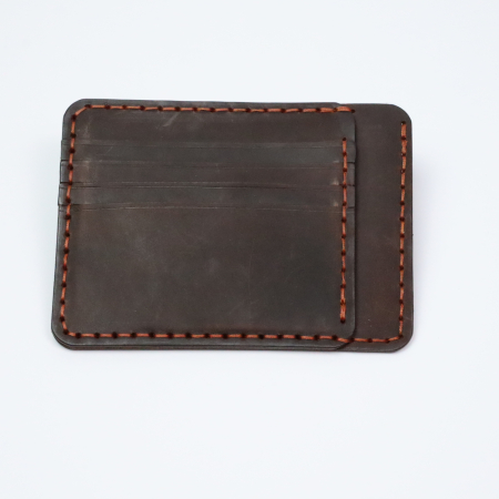 Portcard Minimalist din Piele Naturală , personalizabil, Duma, Maro [2]