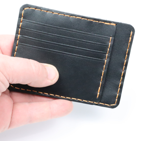 Portcard Minimalist din Piele Naturală , personalizabil, Duma, Negru [4]