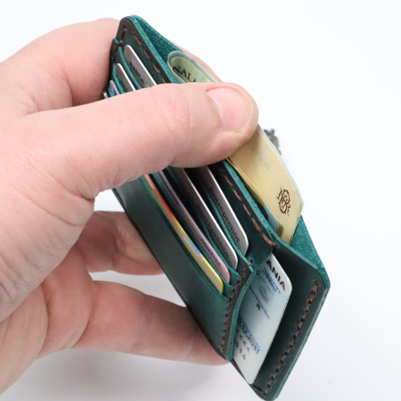 Portcard Minimalist din Piele Naturală , personalizabil, Duma, Turcoaz [1]