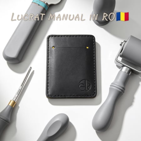 Portcard Personalizat din Piele Naturala Duma Mini – Suport Carduri Gravat Manual, Design Ultra Slim [3]