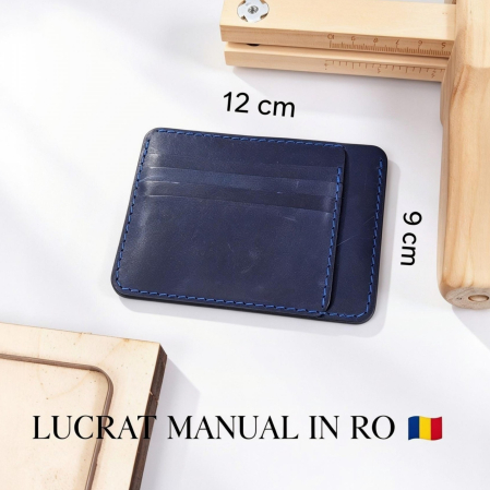 Portcard Personalizat din Piele Naturală Duma – Portofel Minimalist Gravat, Diverse Culori [2]
