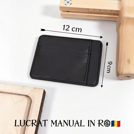 Portcard Personalizat din Piele Naturală Duma – Portofel Minimalist Gravat, Diverse Culori [2]