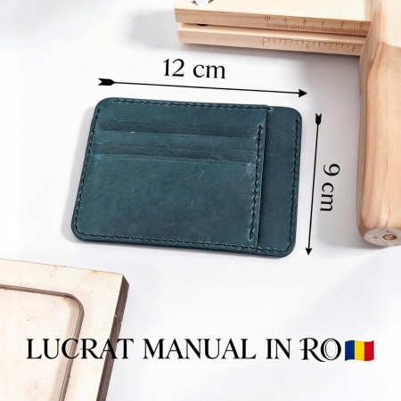 Portcard Personalizat din Piele Naturală Duma – Portofel Minimalist Gravat, Diverse Culori [2]