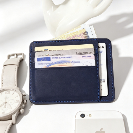 Portcard Personalizat din Piele Naturală Duma – Portofel Minimalist Gravat, Diverse Culori [3]