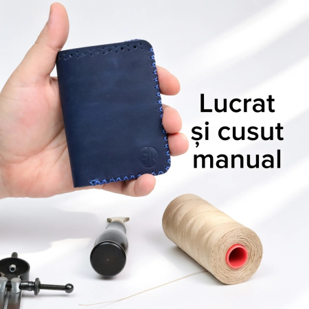 Portofel barbati din piele naturala cu compartiment maruntis Jack 2 M, portofel compact pentru carduri si monede [3]