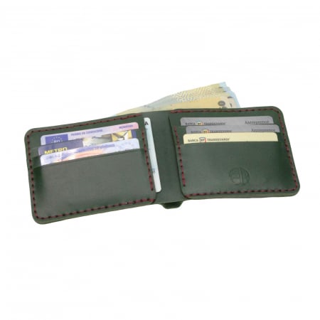 Portofel clasic barbati din piele naturala, Hector, verde [5]