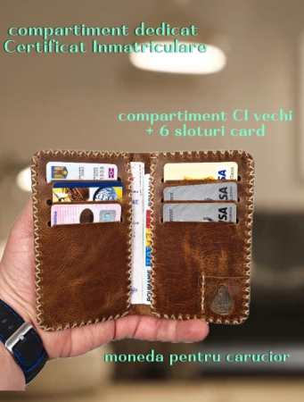 Portofel Barbati din Piele Naturala Jack L - Compartiment Certificat Inmatriculare [6]