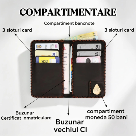 Portofel Barbati din Piele Naturala Jack L - Compartiment Certificat Inmatriculare [2]