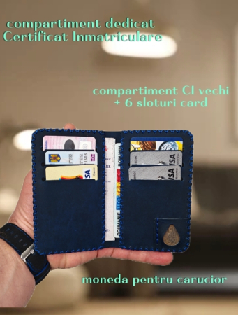 Portofel Barbati din Piele Naturala Jack L - Compartiment Certificat Inmatriculare [6]