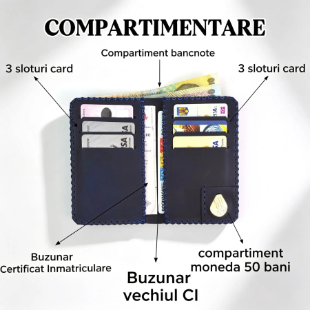 Portofel Barbati din Piele Naturala Jack L - Compartiment Certificat Inmatriculare [2]