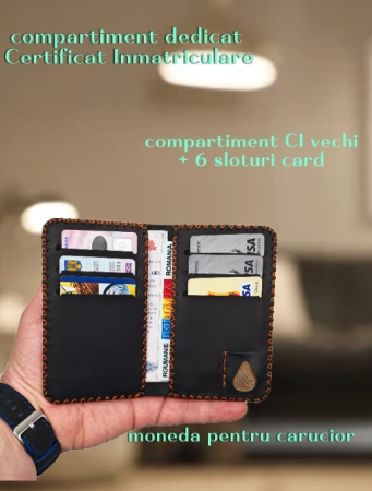 Portofel Barbati din Piele Naturala Jack L - Compartiment Certificat Inmatriculare [6]