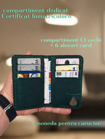 Portofel Barbati din Piele Naturala Jack L - Compartiment Certificat Inmatriculare [6]