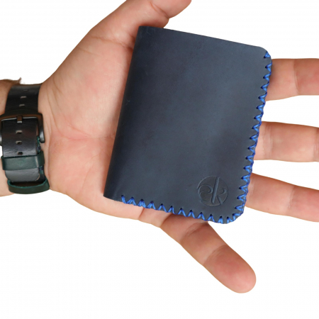 Portofel personalizabil barbati din piele naturala, Jack S, albastru [3]