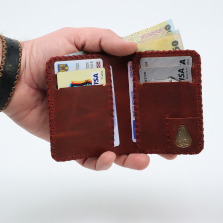 Portofel barbati din piele naturala, Jack S, grena [6]