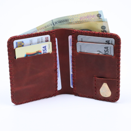 Portofel barbati din piele naturala, Jack S, grena [2]