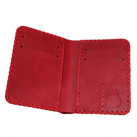 Portofel personalizabil barbati din piele naturala, Jack S, rosu [6]