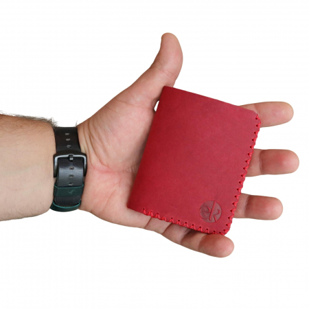 Portofel personalizabil barbati din piele naturala, Jack S, rosu [5]