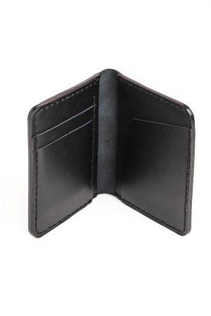 Portofel barbati din piele naturala, lucrat si cusut manual, Adam, Handmade, Negru (cusatura neagra), Produs in Romania [5]