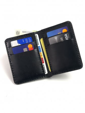 Portofel barbati, personalizabil, din piele naturala, Atlas, Negru [1]