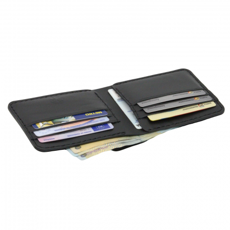 Portofel personalizat clasic barbati din piele naturala, Hector, negru [1]