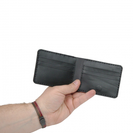 Portofel personalizat clasic barbati din piele naturala, Hector, negru [3]