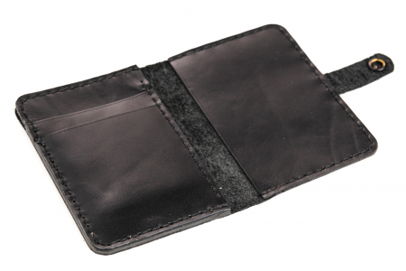Portofel barbati din piele naturala, lucrat si cusut manual, Rene, Handmade, Negru, Produs in Romania [1]