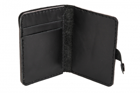 Portofel barbati din piele naturala, lucrat si cusut manual, Rene, Handmade, Negru, Produs in Romania [2]