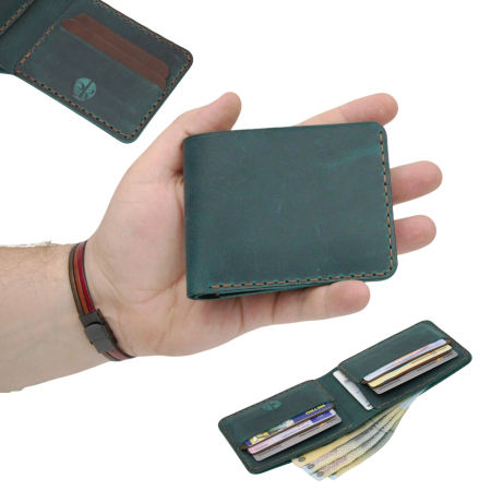 Portofele barbati - Portofel Barbati Hector Young – Piele Naturala Handmade, Design Clasic Bifold
