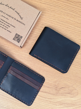Portofele barbati - Portofel Barbati Hector Young – Piele Naturala Handmade, Design Clasic Bifold