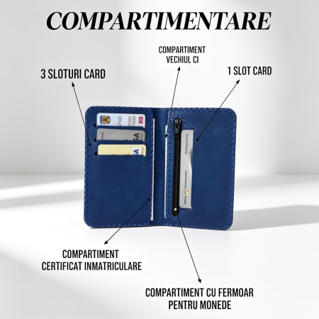 Portofel Barbati Jack 2 L pentru Certificat Inmatriculare si Monede – Piele Naturala [1]