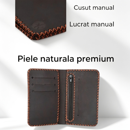 Portofel Barbati Jack 2 L pentru Certificat Inmatriculare si Monede – Piele Naturala [3]